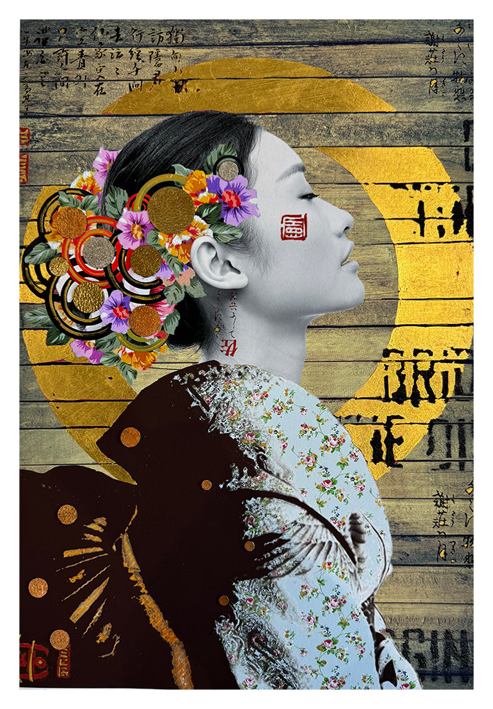 (The Trunk of Funk)Gareth Tristan Evans, Patience in 24 Carat Gold Leaf limited edition art for sale from Smolensky Gallery