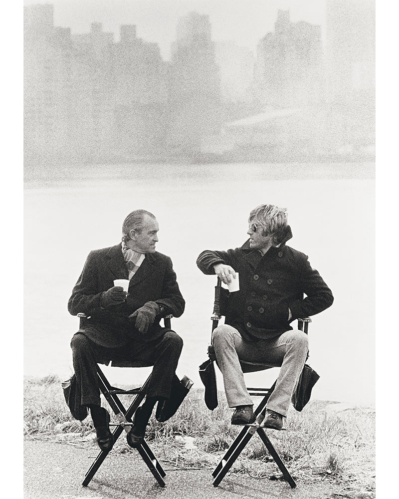 Terry O'Neill, Robert Redford and Richard Helms on set, 1974