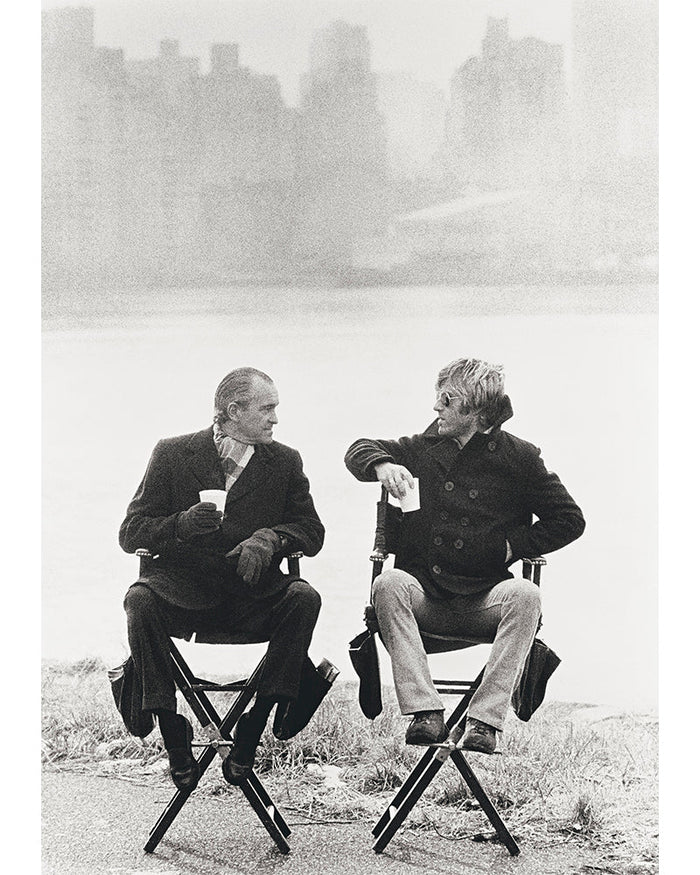 Terry O'Neill, Robert Redford and Richard Helms on set, 1974