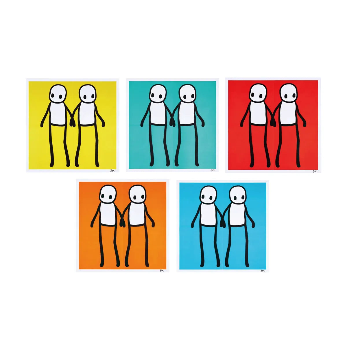 STIK, Full Set of Holding Hands Signed Prints, 2020, signed prints for sale from Smolensky Gallery