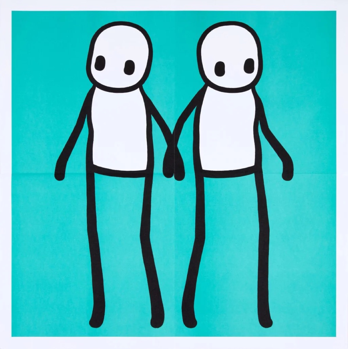 STIK, Holding Hands (Teal), 2020, prints for sale from Smolensky gallery 