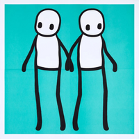 STIK, Holding Hands (Teal), 2020, prints for sale from Smolensky gallery 