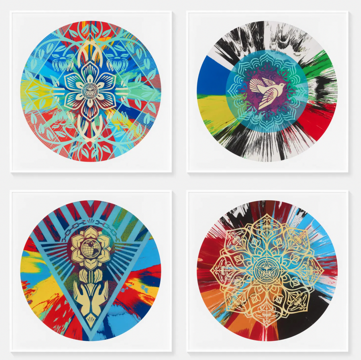 Damien Hirst, Shepard Fairey, The hope paintings (Suite of 4)