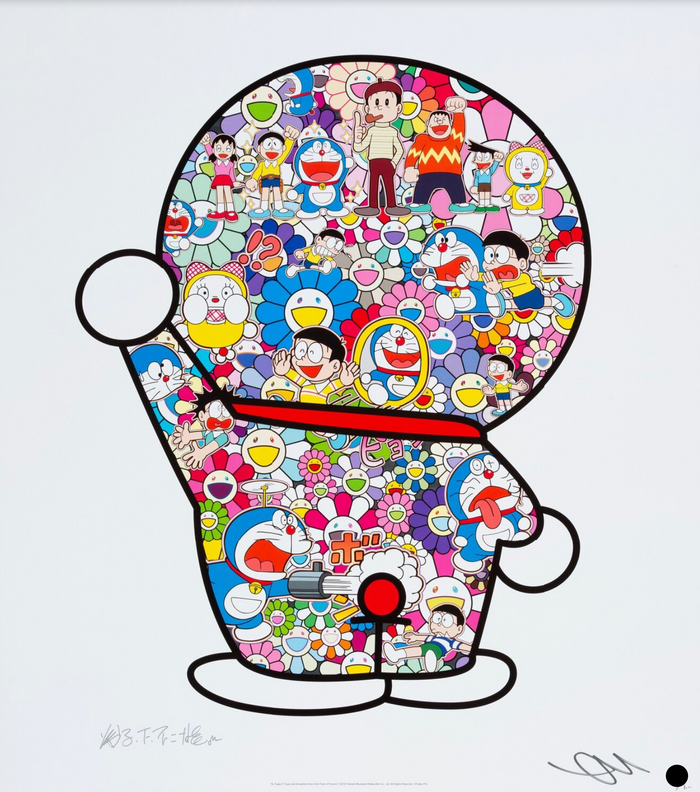 Takashi Murakami - Mr. Fujiko F. Fujio and Doraemon Are in the Field of Flowers, 2018