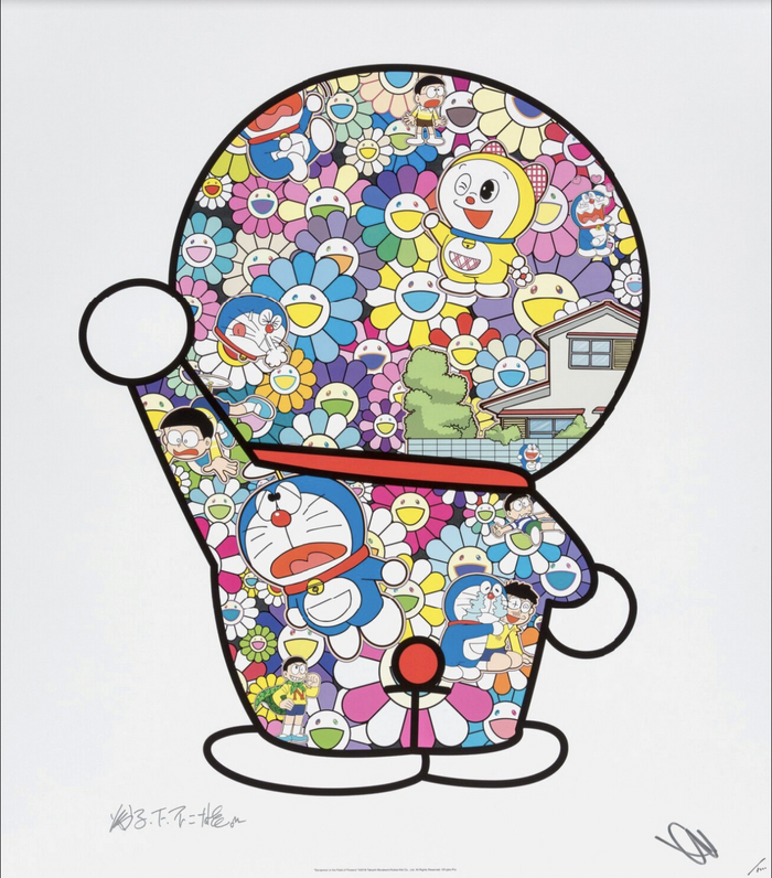 Takashi Murakami - Doraemon in the Field of Flowers, 2019