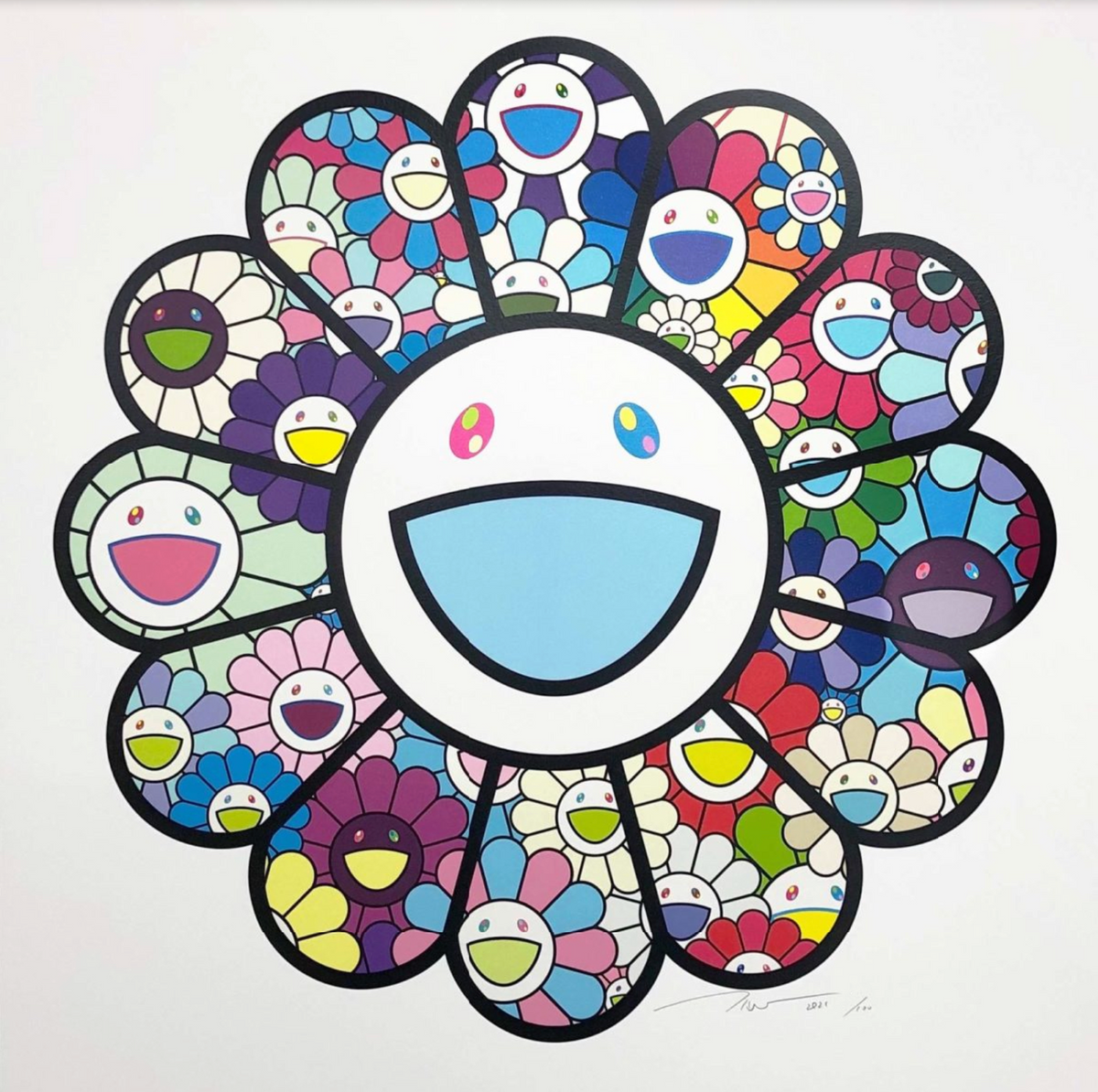 Takashi Murakami - Flowers in Pastel Colors, 2022