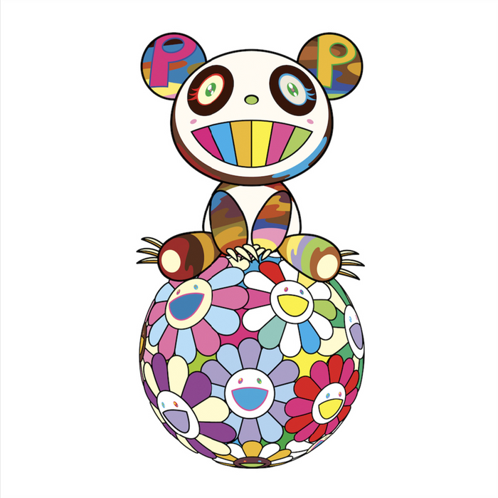 Takashi Murakami - Atop a Ball of Flowers, a Panda Cub Sits Properly, 2020