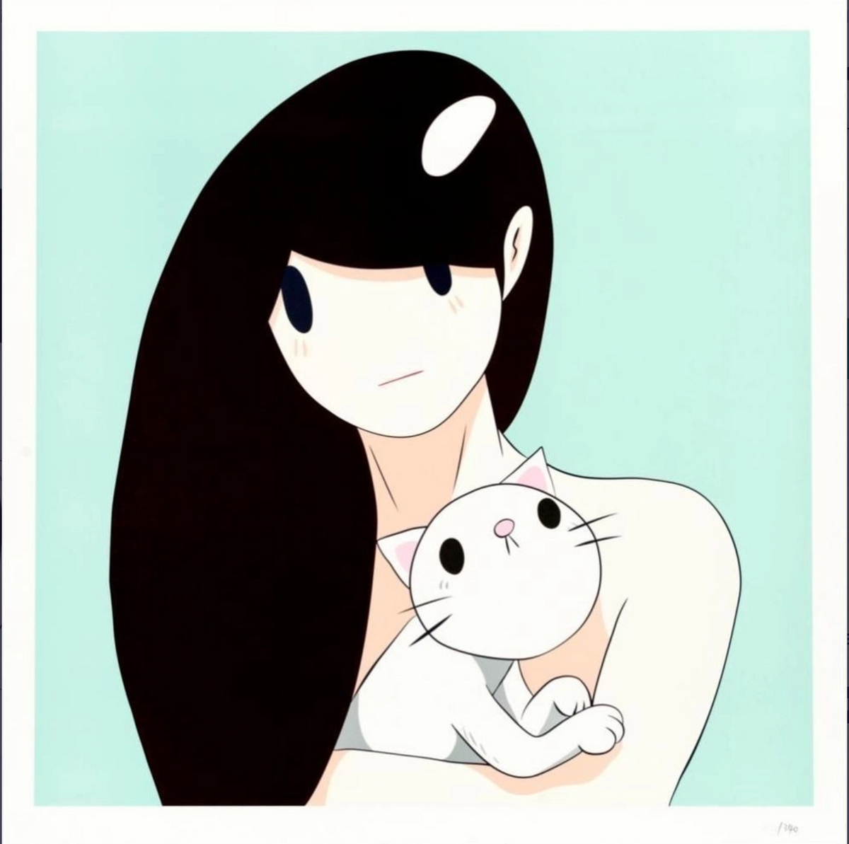 Takeru Amano - Venus with cat (Blue), 2021