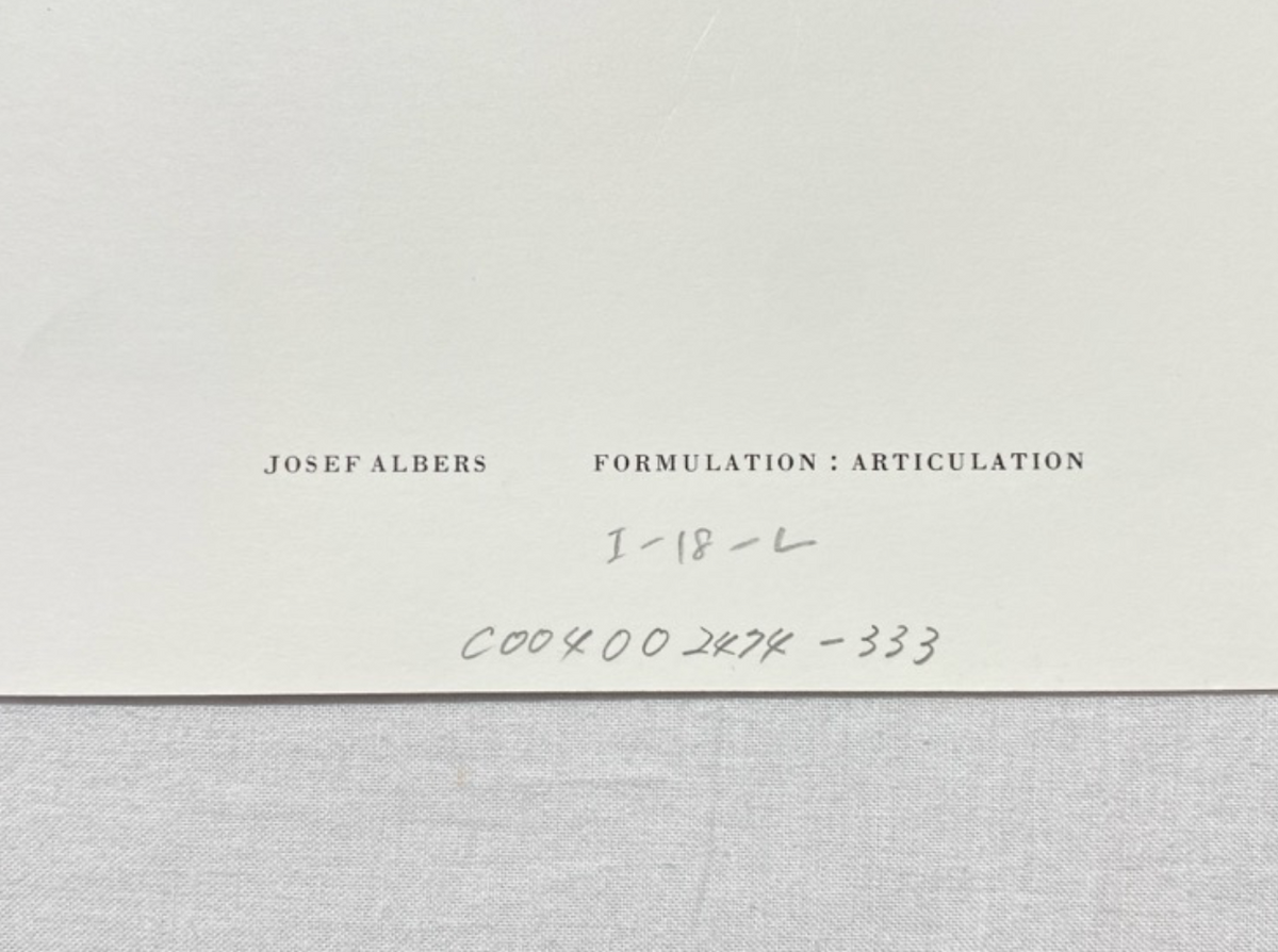 Josef Albers, Untitled, Formulation Articulation Ⅱ, 1972-Smolensky Gallery
