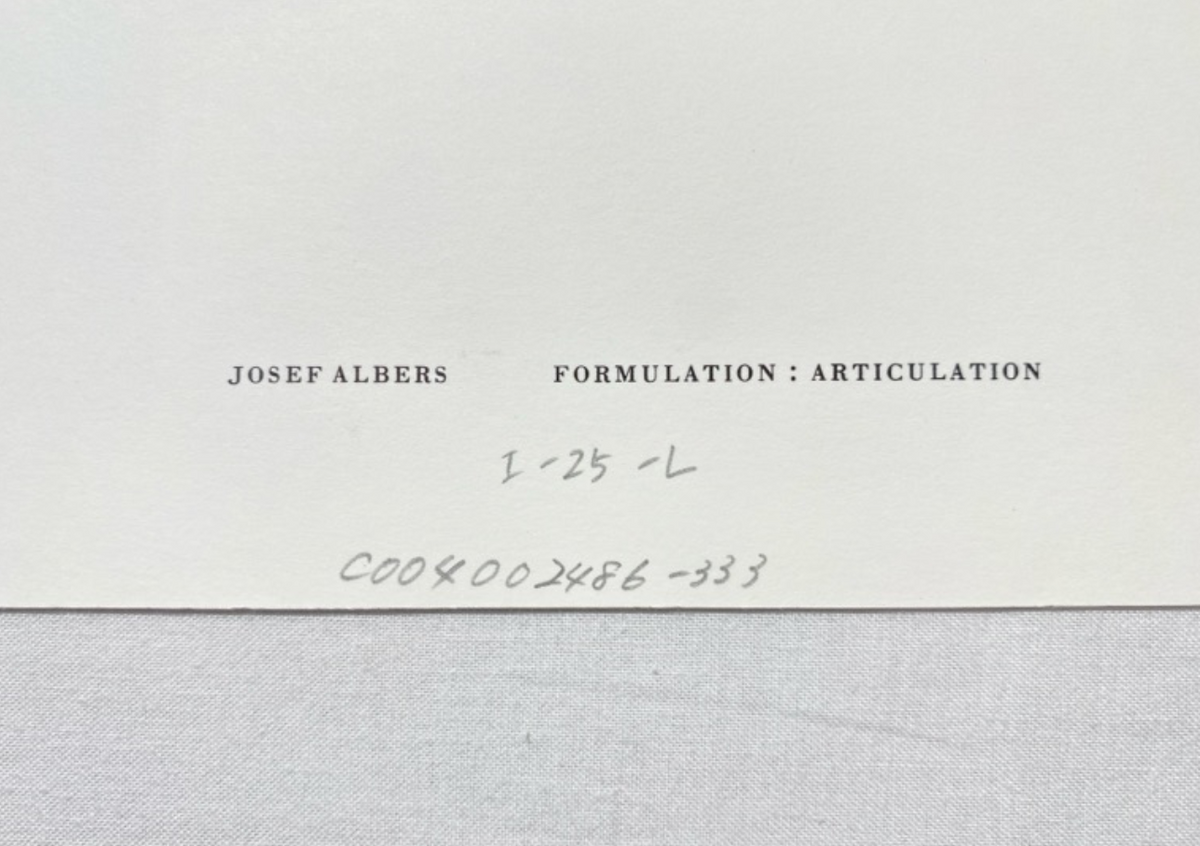 Josef Albers, Untitled, Formulation Articulation Ⅱ, 1972-Smolensky Gallery