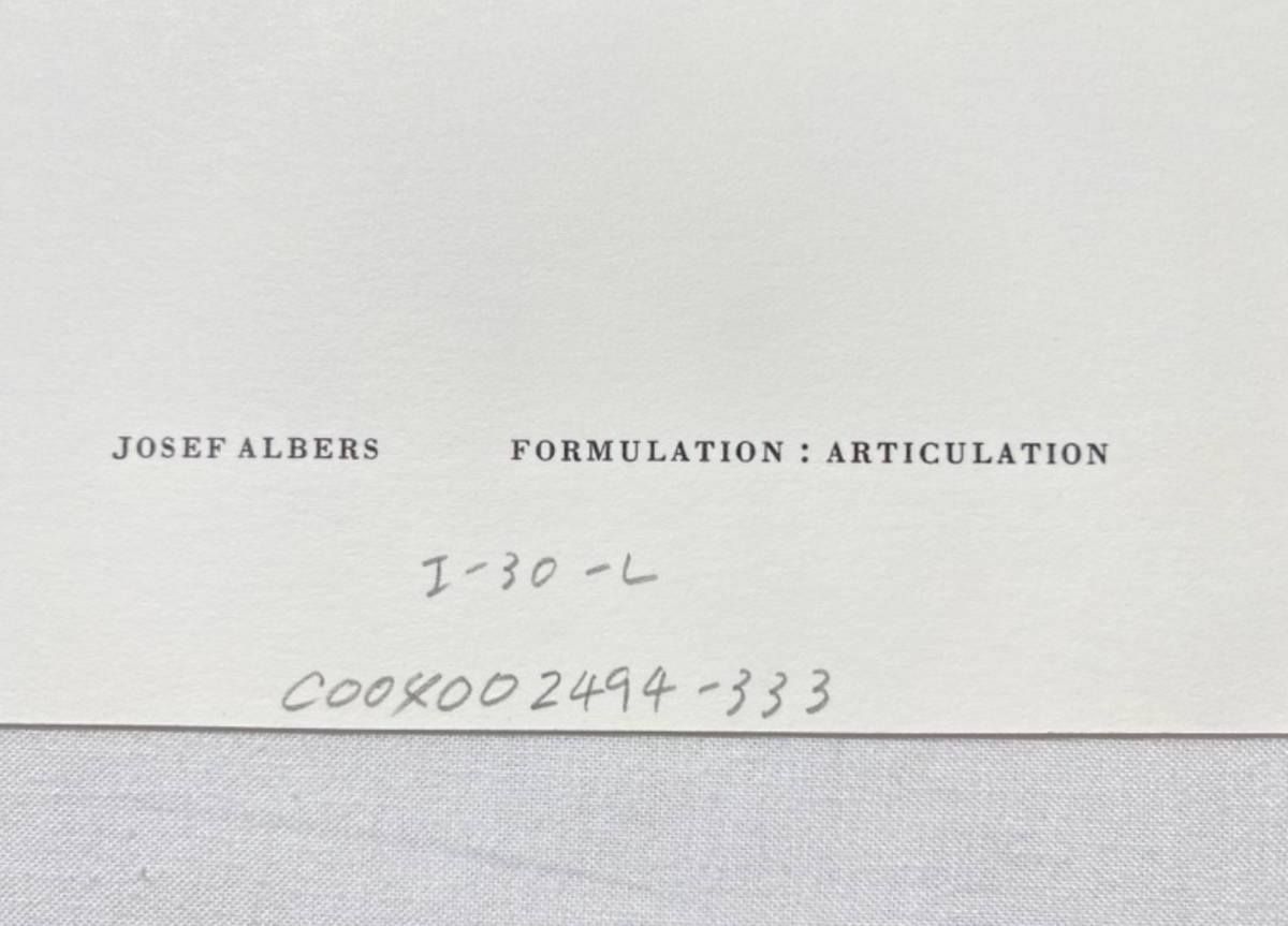 Josef Albers, Untitled, Formulation Articulation I, 1972-Smolensky Gallery
