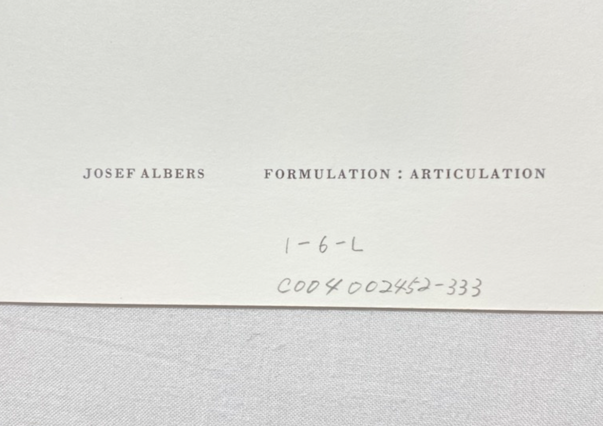 Josef Albers, Untitled, Formulation Articulation I, 1972