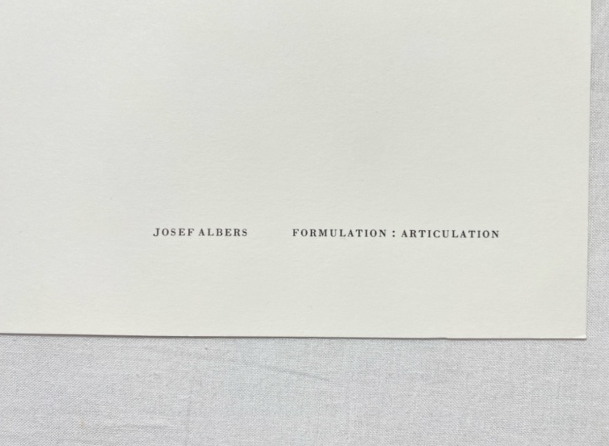 Josef Albers, Untitled, Formulation Articulation I, 1972