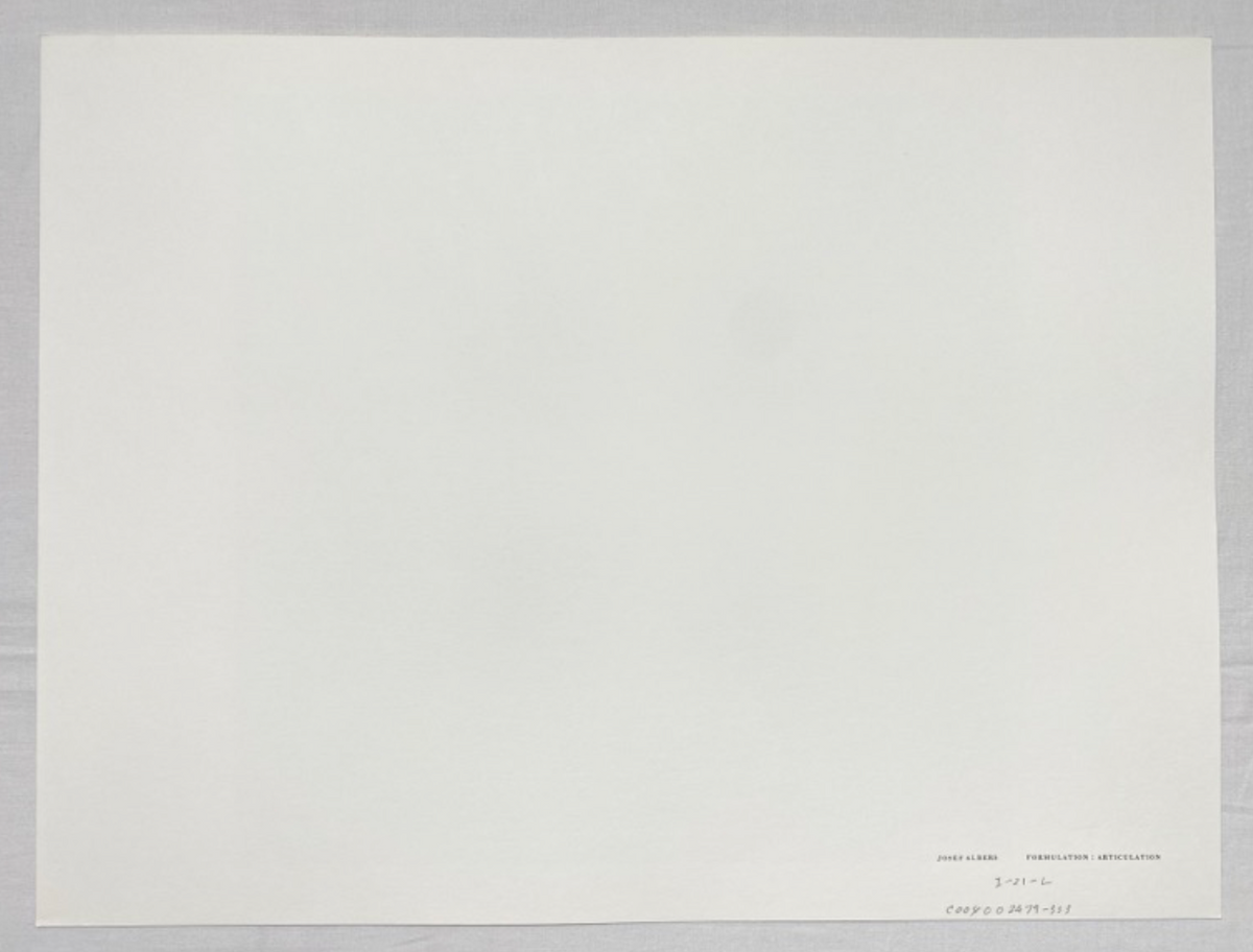 Josef Albers, Untitled, Formulation Articulation I, 1972