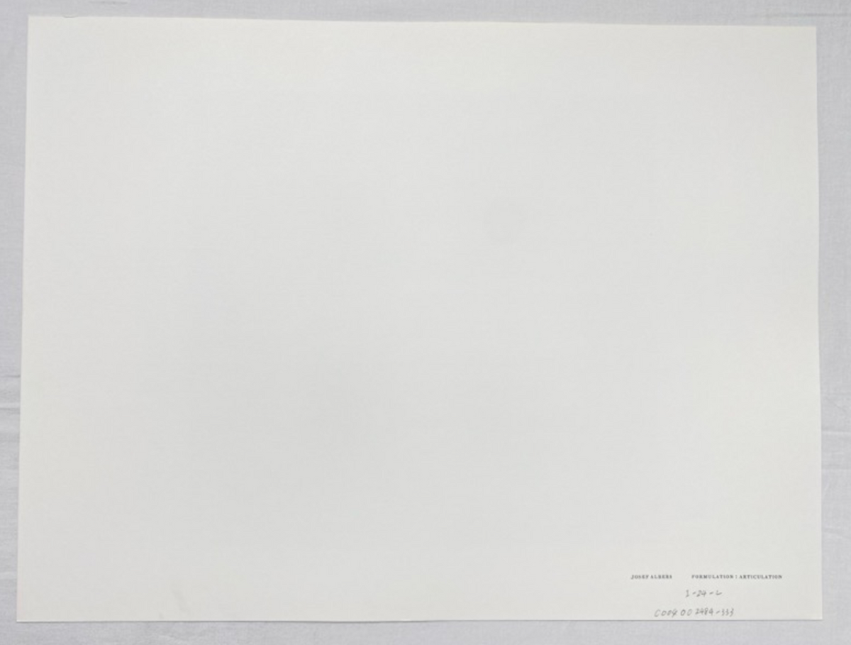 Josef Albers, Untitled, Formulation Articulation I, 1972