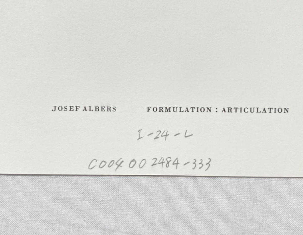 Josef Albers, Untitled, Formulation Articulation I, 1972