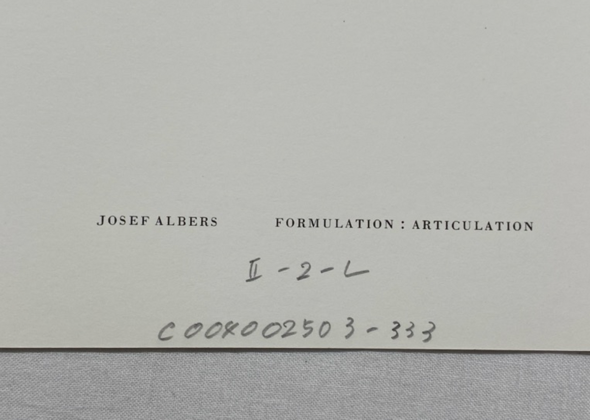 Josef Albers, Untitled, Formulation Articulation II, 1972