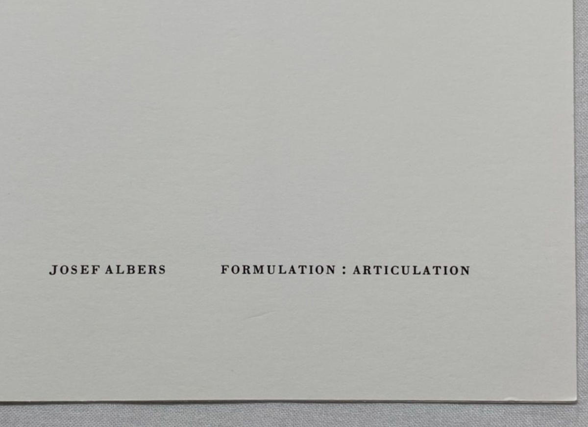 Josef Albers, Untitled, Formulation Articulation II, 1972