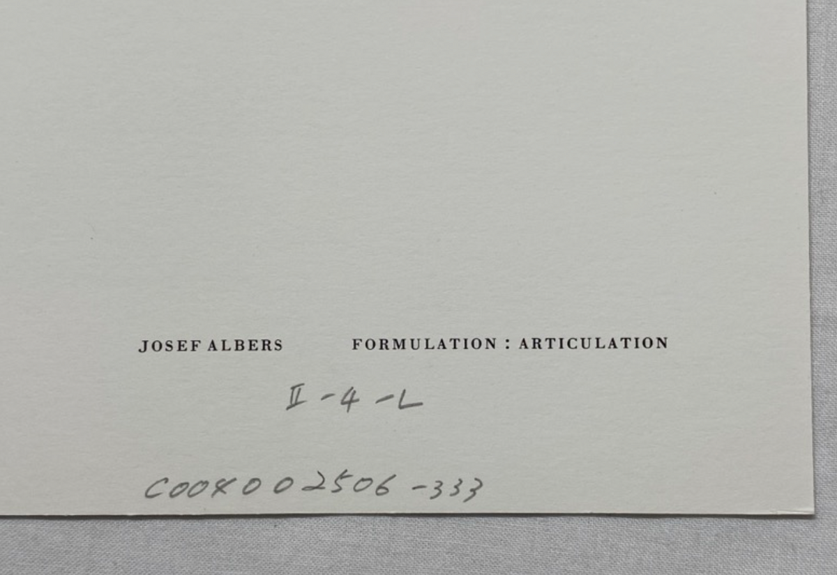 Josef Albers, Untitled, Formulation Articulation II, 1972