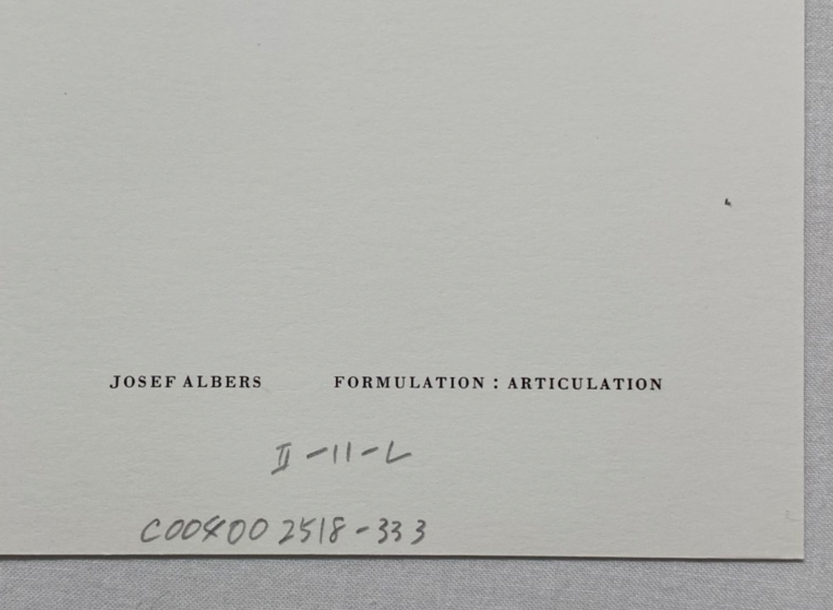 Josef Albers, Untitled, Formulation Articulation II, 1972