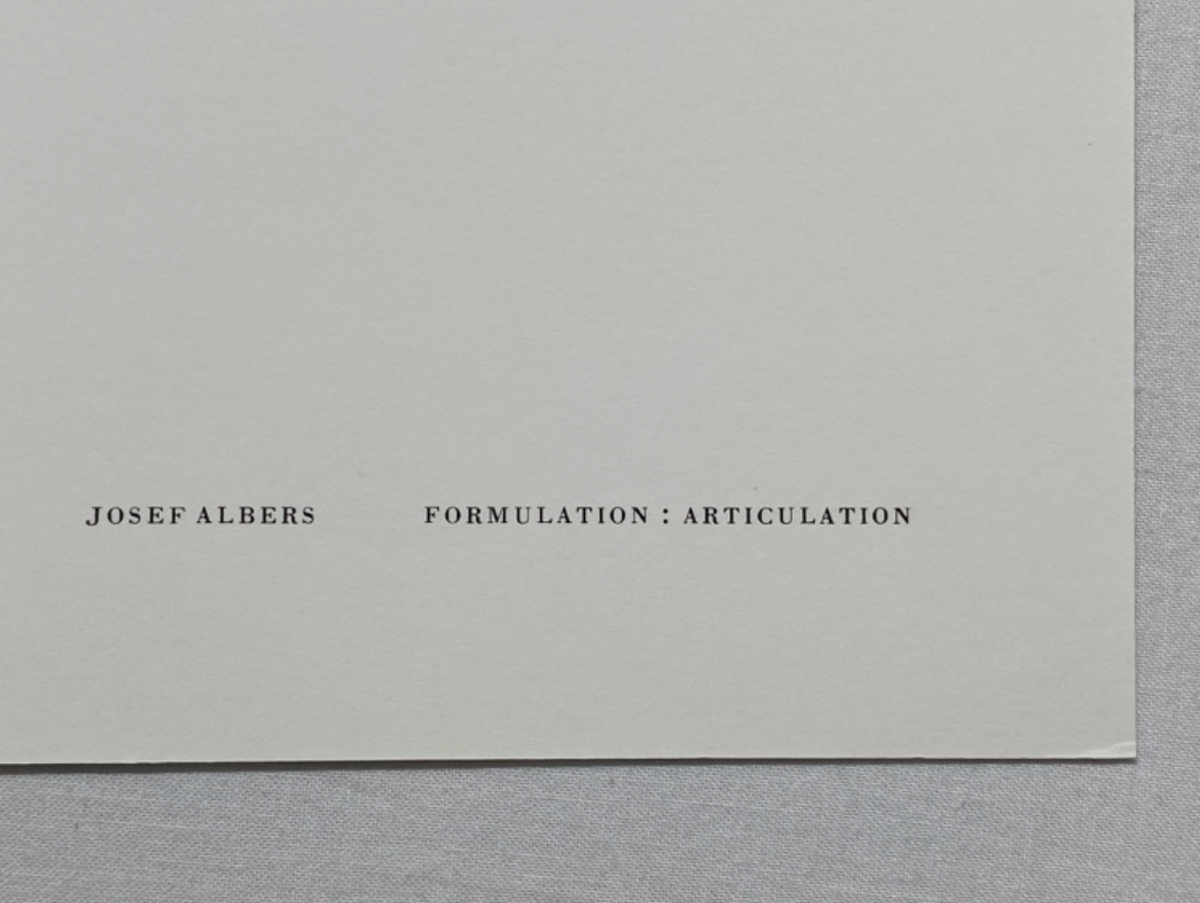 Josef Albers, Untitled, Formulation Articulation II, 1972