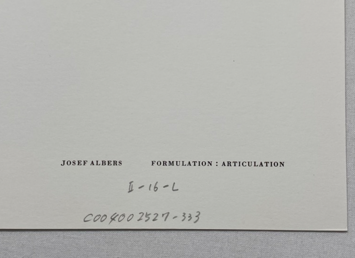 Josef Albers, Untitled, Formulation Articulation II, 1972