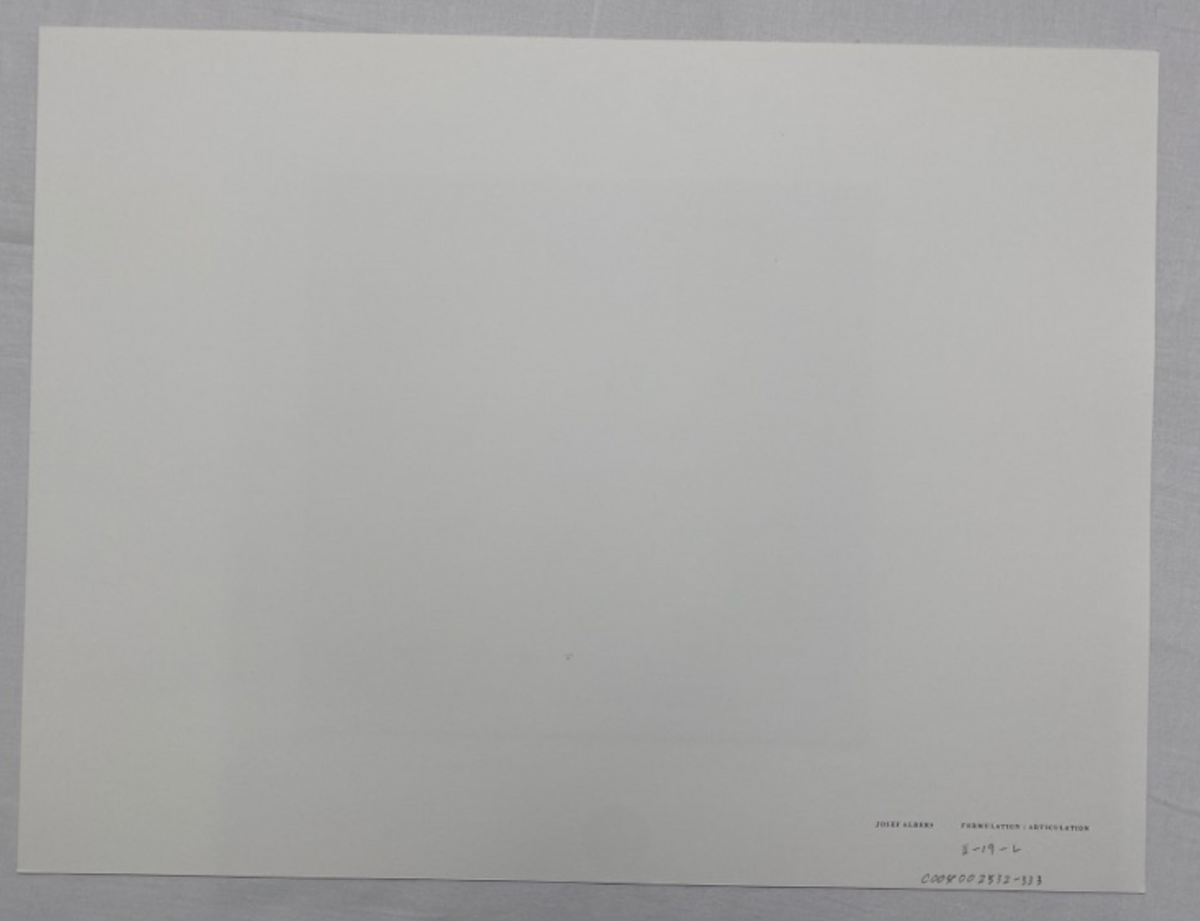 Josef Albers, Untitled, Formulation Articulation II, 1972