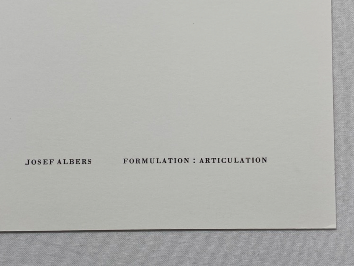Josef Albers, Untitled, Formulation Articulation II, 1972