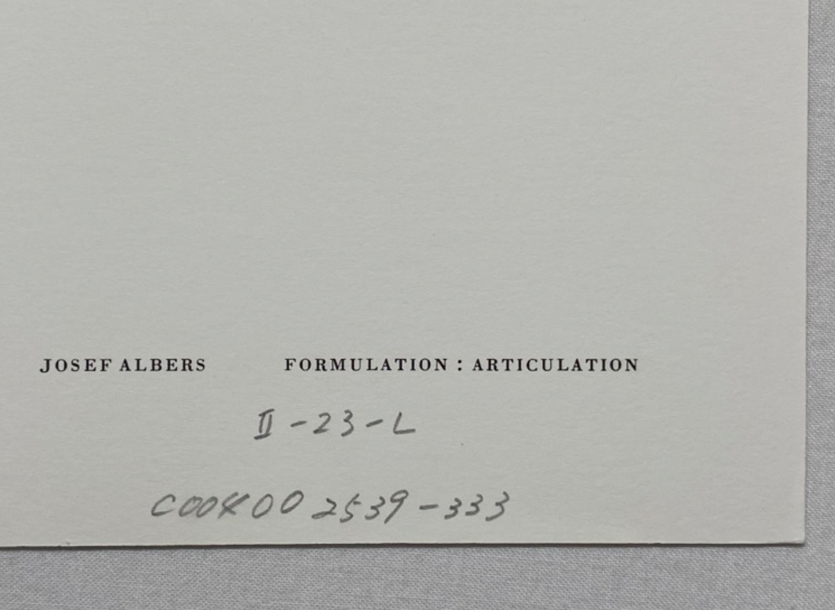 Josef Albers, Untitled, Formulation Articulation II, 1972