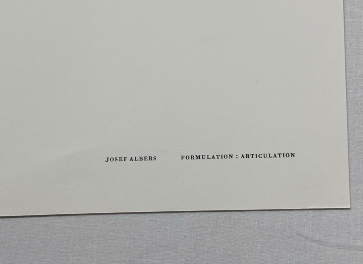 Josef Albers, Untitled, Formulation Articulation II, 1972