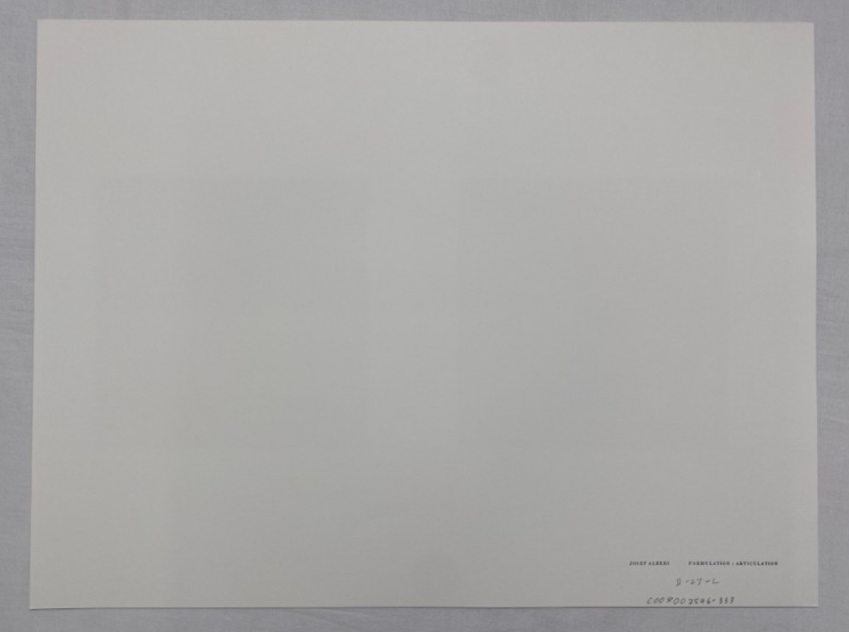 Josef Albers, Untitled, Formulation Articulation II, 1972