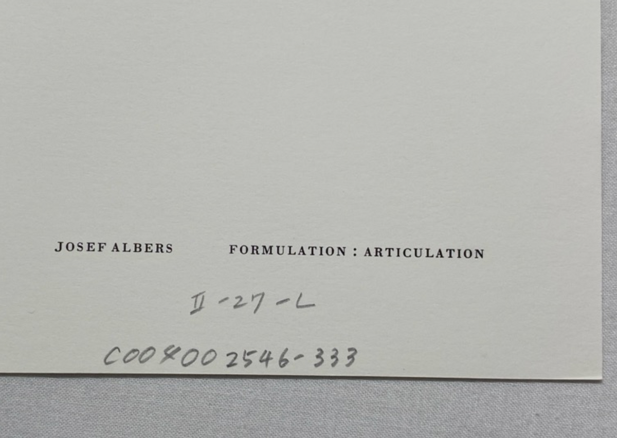 Josef Albers, Untitled, Formulation Articulation II, 1972