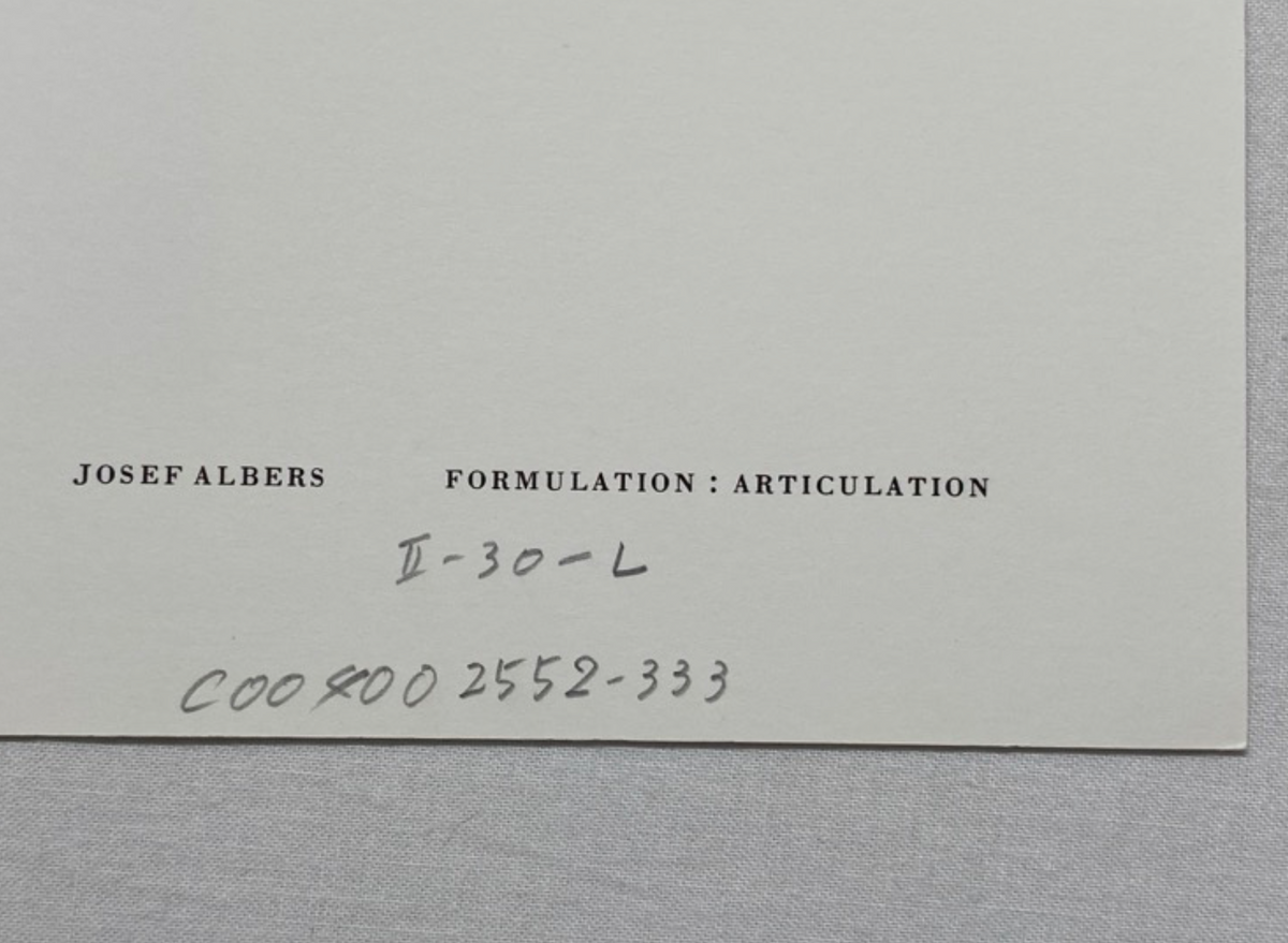 Josef Albers, Untitled, Formulation Articulation II, 1972