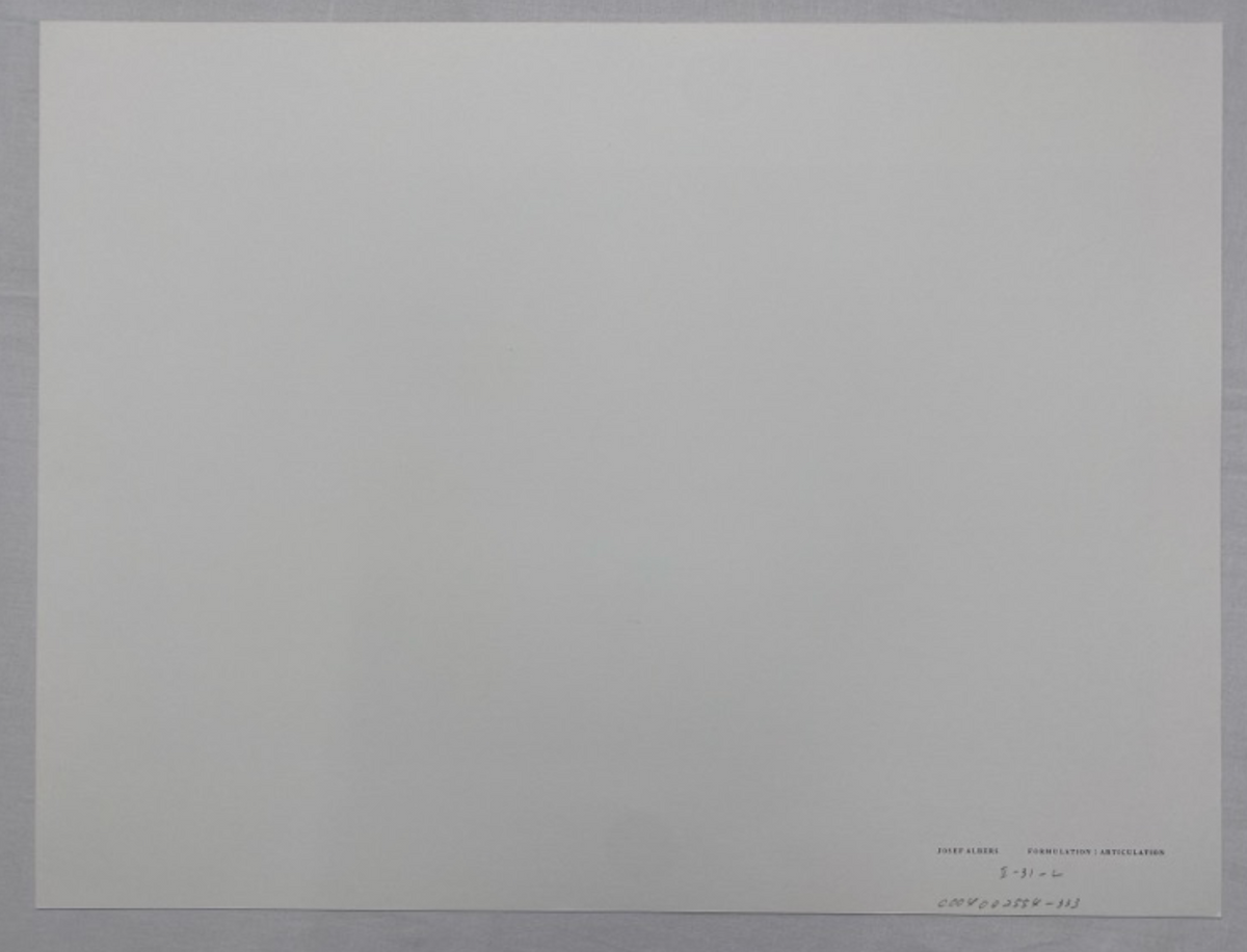 Josef Albers, Untitled, Formulation Articulation II, 1972