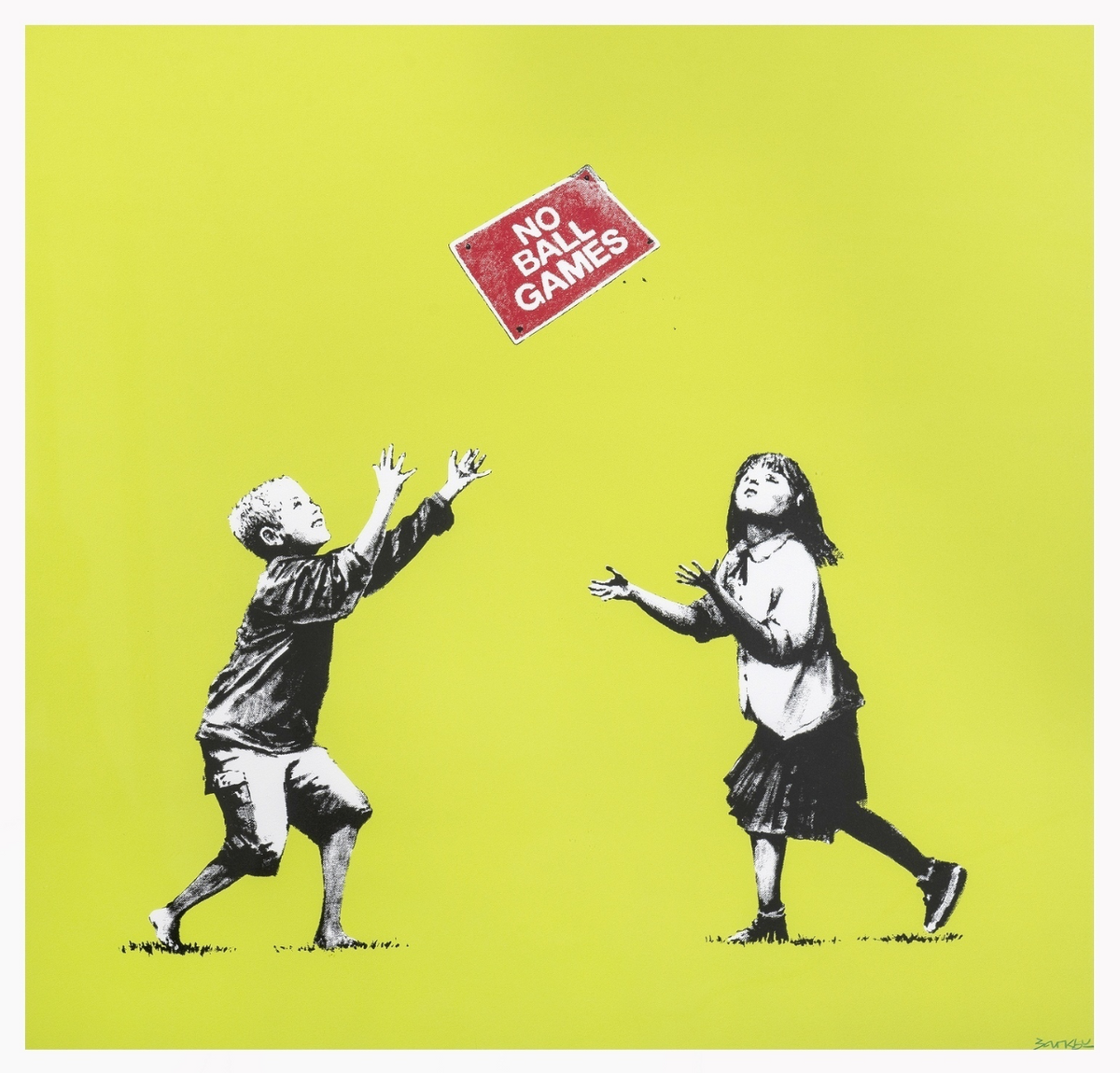 Banksy, No Ball Games (Green) (Signed), 2009