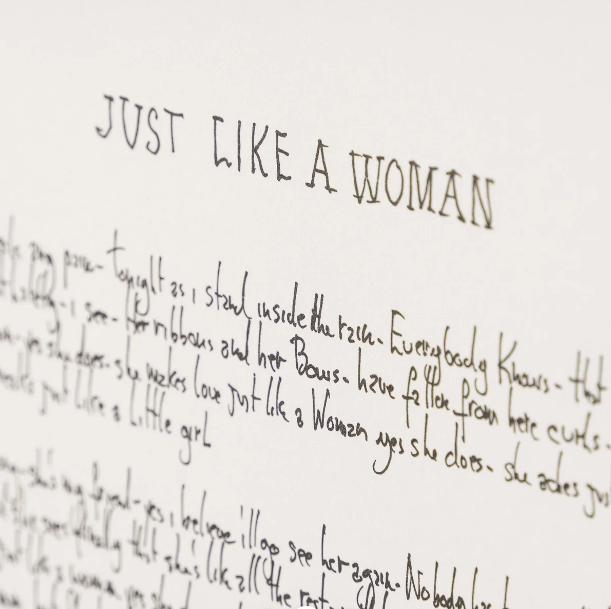 Bob Dylan, Mondo Scripto, Just like a woman, 2020
