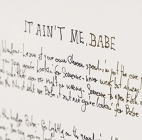 Bob Dylan, Mondo Scripto, It Aint Me Babe,  2020