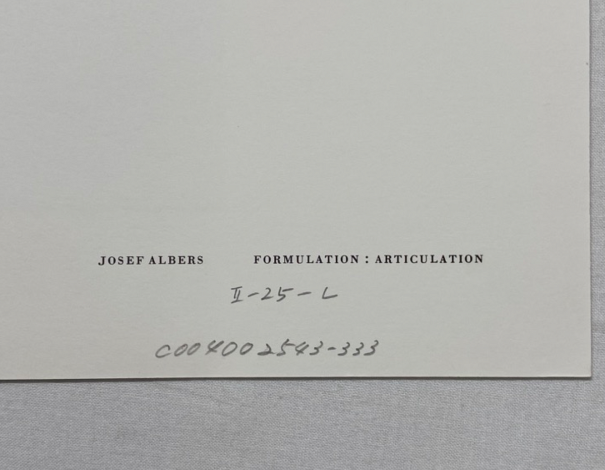Josef Albers, Untitled, Formulation Articulation Ⅱ, 1972-Smolensky Gallery