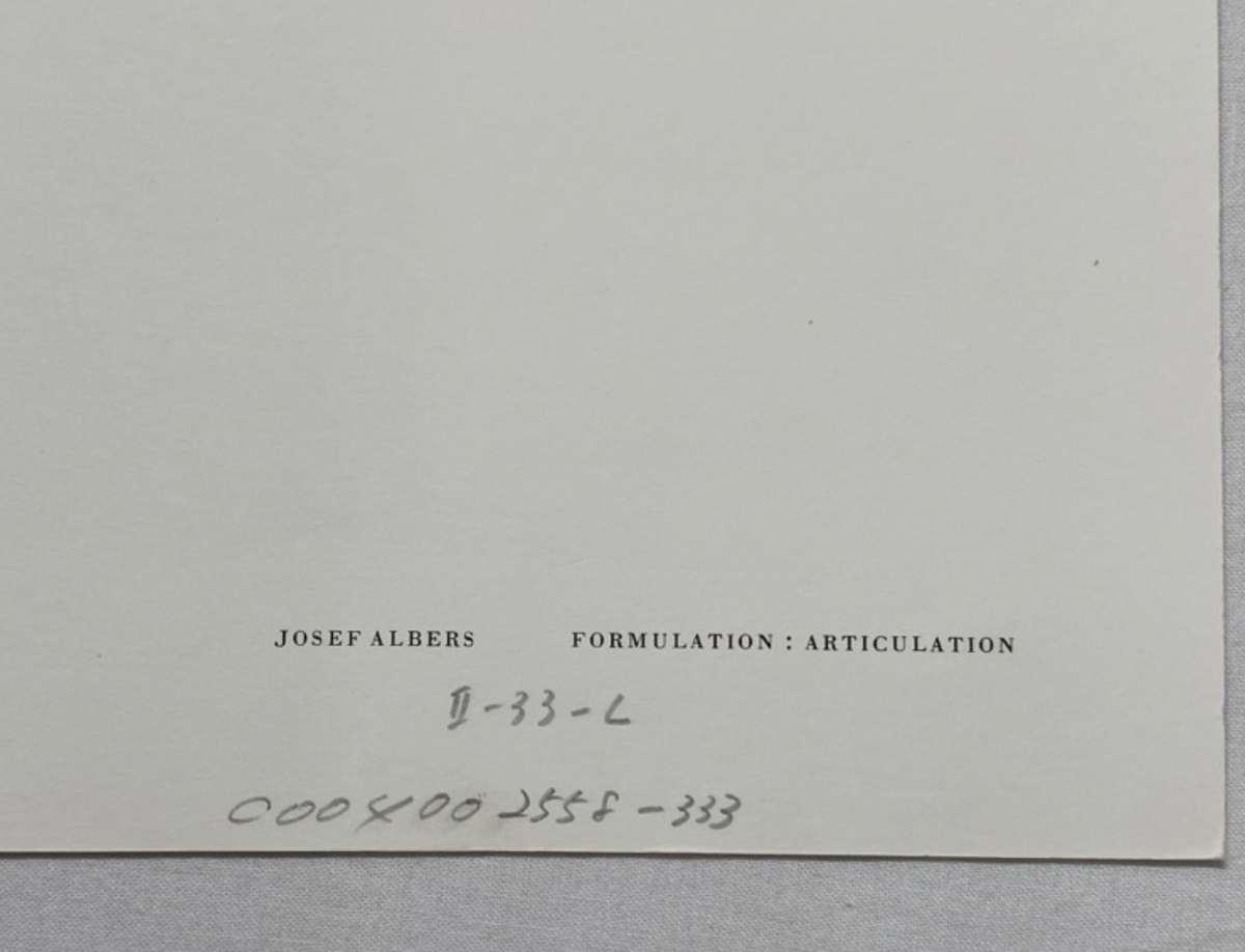 Josef Albers, Untitled, Formulation Articulation Ⅱ, 1972-Smolensky Gallery