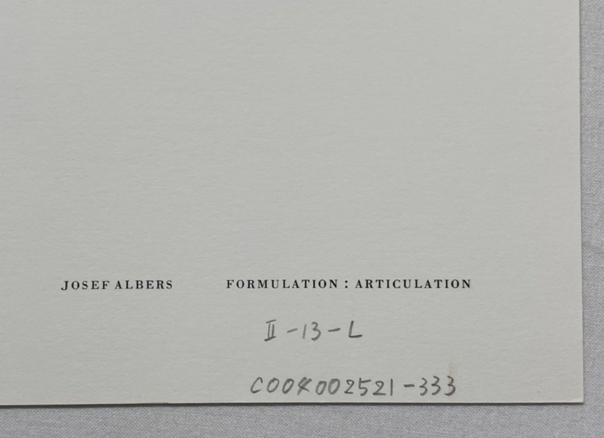 Josef Albers, Untitled, Formulation Articulation II, 1972