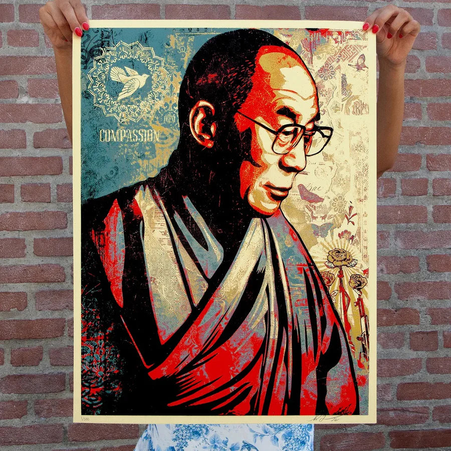 Shepard Fairey, Dalai Lama Compassion, 2022