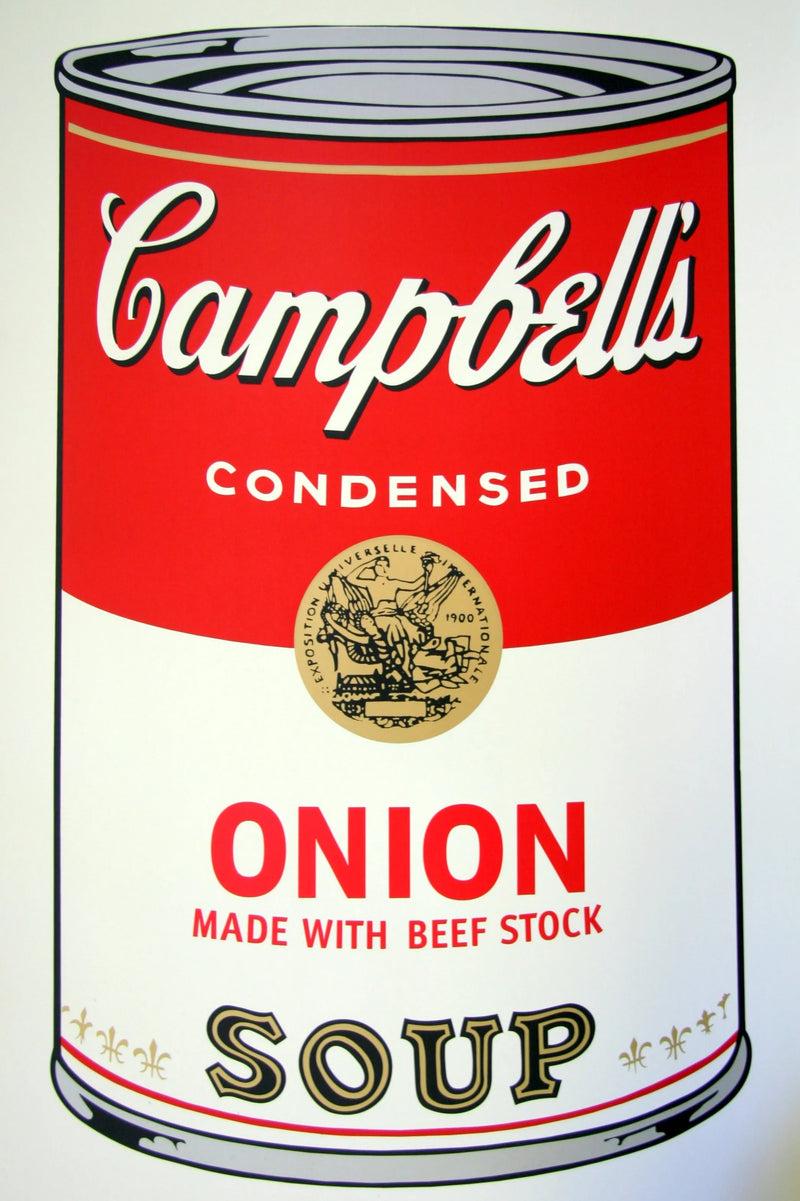 Pop art screenprint by Sunday B Morning (Andy Warhol) Sunday B. Morning (Andy Warhol), Campbells Onion Soup – collectible contemporary artwork for sale from Smolensky Gallery
