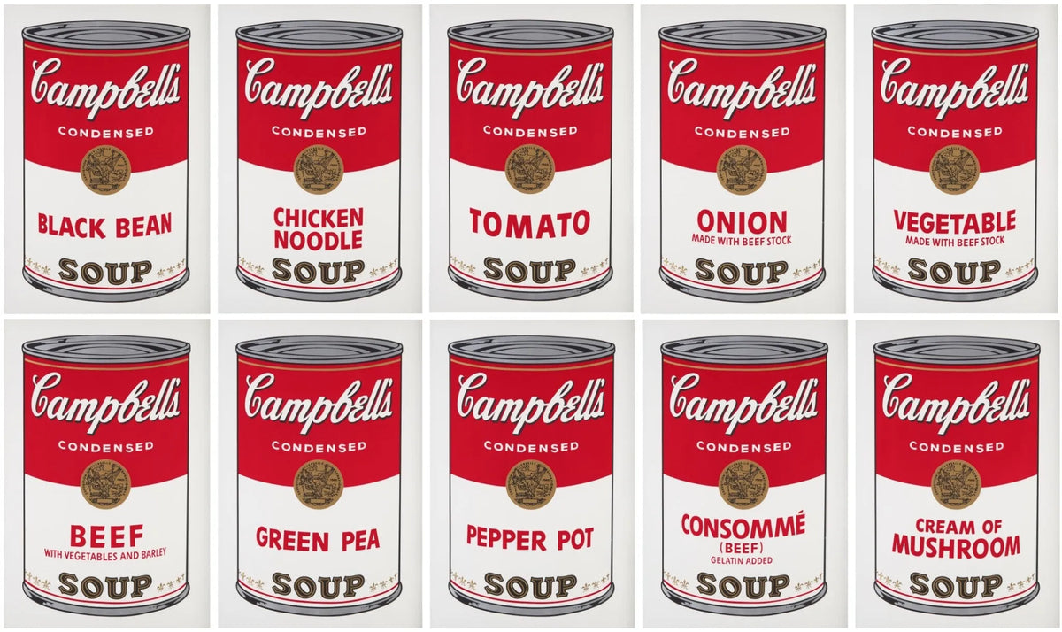 Pop art screenprint by Sunday B Morning (Andy Warhol) Sunday B. Morning (Andy Warhol), Campbells Soup (Portfolio Of 10) – collectible contemporary artwork for sale from Smolensky Gallery
