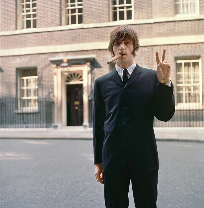 Terry O'Neill, Ringo Starr outside Downing Street, 1965 Limited edition fine art photograph by Terry O'Neill, featuring iconic portrait photography of celebrities and cultural figures. Available for sale at Smolensky Gallery