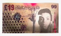 TBOY, 1999 Jumbo Prince bank note edition of 5 hand coloured and embellished, original artwork for sale from smolensky gallery