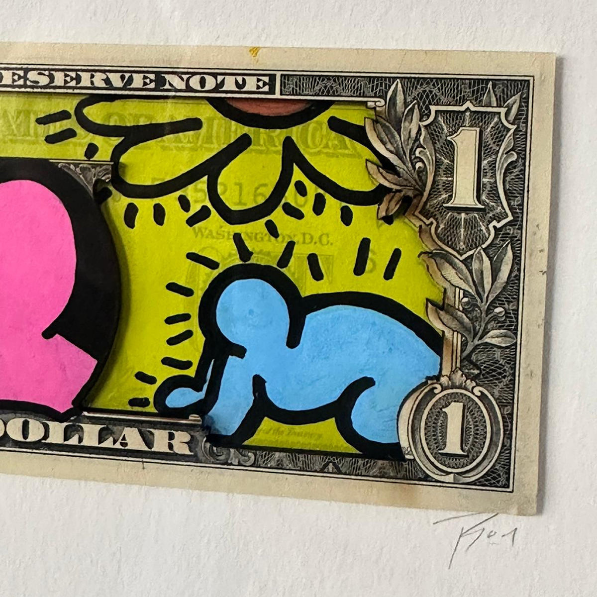 TBOY, A note to Keith yellow pop original, original artwork for sale from smolensky gallery