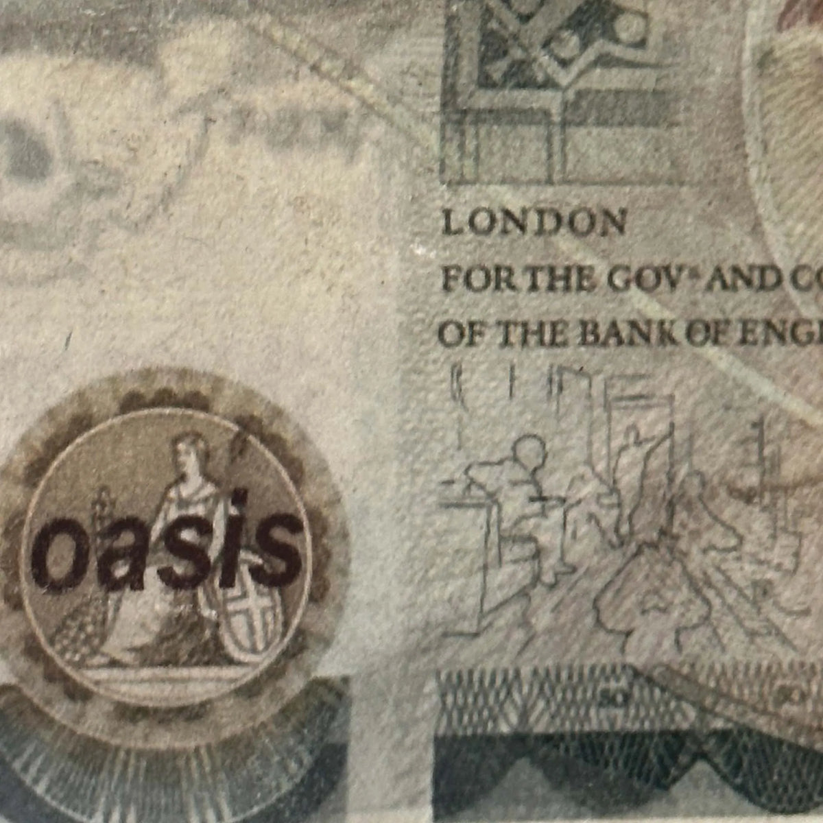 TBOY, Liam £50 bank note, original artwork for sale from Smolensky Gallery 