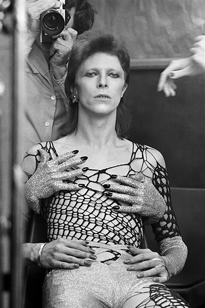 Terry O'Neill, David Bowie as Ziggy Stardust with Terry O'Neil mirror reflection in London, 19 October 1973 Limited edition fine art photograph by Terry O'Neill, featuring iconic portrait photography of celebrities and cultural figures. Available for sale at Smolensky Gallery