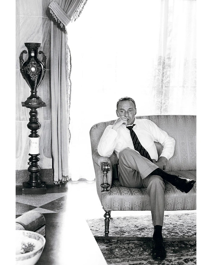 Terry O'Neill, Frank Sinatra on set in Miami, 1968 Limited edition fine art photograph by Terry O'Neill, featuring iconic portrait photography of celebrities and cultural figures. Available for sale at Smolensky Gallery