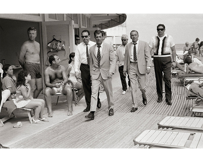 Terry O'Neill, Frank Sinatra on the Boardwalk, 1968 Limited edition fine art photograph by Terry O'Neill, featuring iconic portrait photography of celebrities and cultural figures. Available for sale at Smolensky Gallery